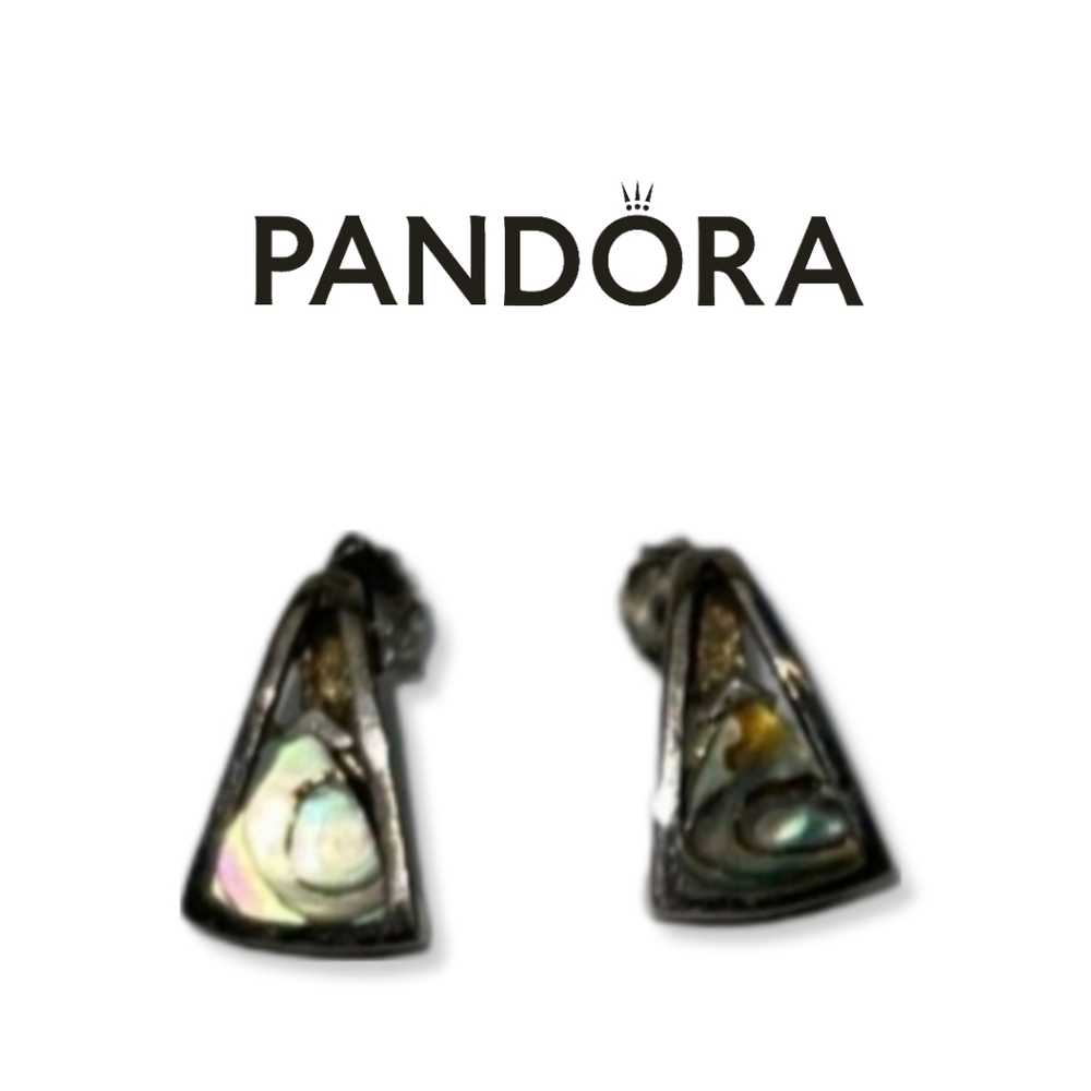 Pandora Vintage Silver 925 mother of pearl post earrings